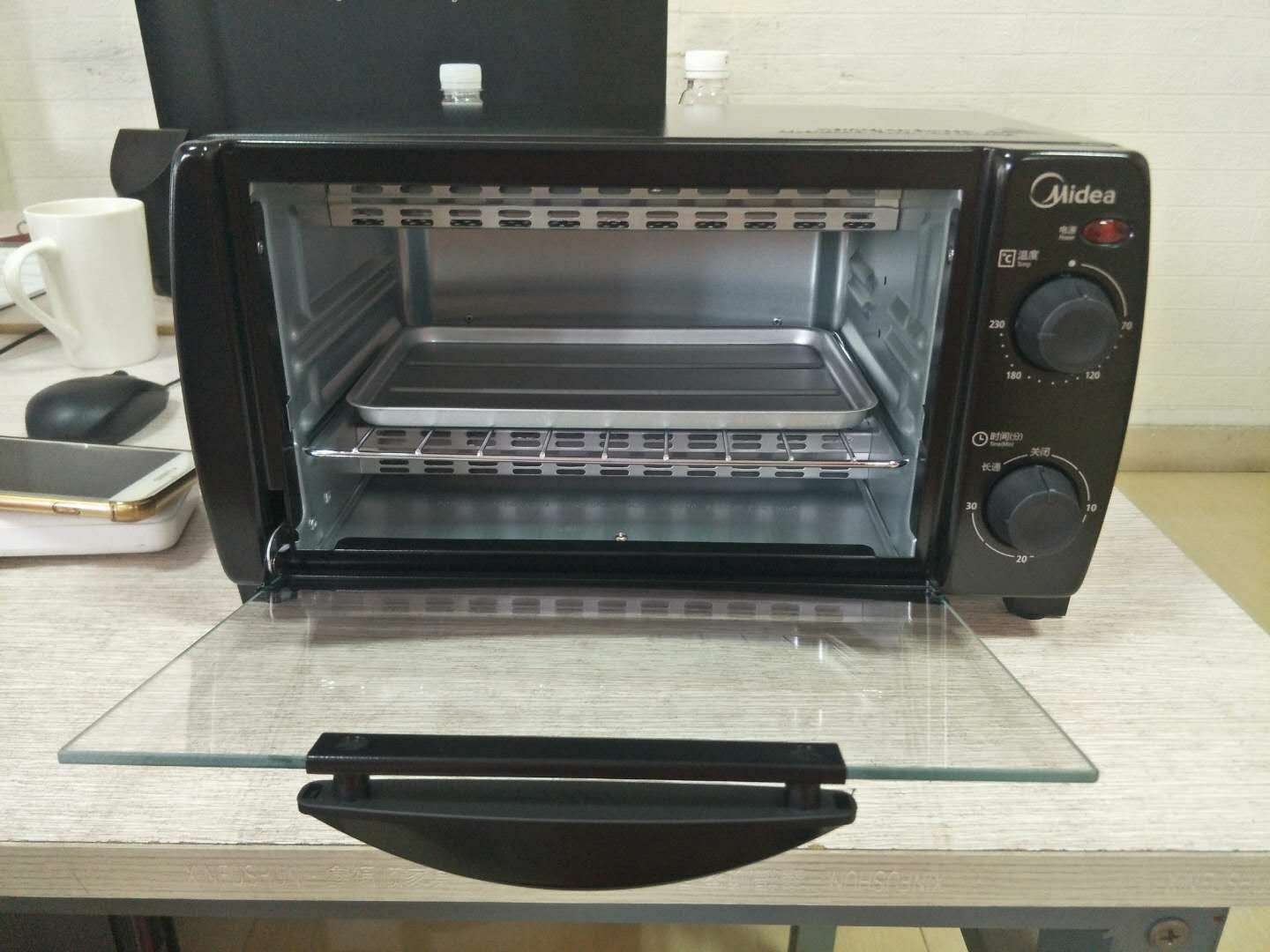 电烤箱 10升小巧容量 上下石英管 双层速热 可拆卸接渣底盘 t1-108b